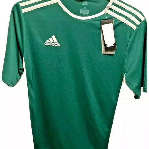 Adidas Boys Sport Shirt Xl, Green, New With Tags - Picture 5 of 5